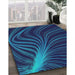 Patterned Blue Ivy Blue Novelty Rug in Family Room, pat1823