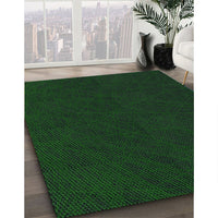 Patterned Deep Emerald Green Rug, pat1824grn