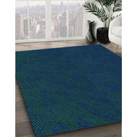 Patterned Teal Green Rug, pat1824lblu