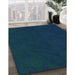 Patterned Teal Green Rug in Family Room, pat1824lblu