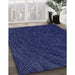 Patterned Sapphire Blue Rug in Family Room, pat1825blu