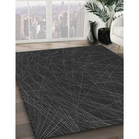 Patterned Midnight Gray Rug, pat1825gry