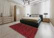 Patterned Red Rug in a Bedroom, pat1826rd