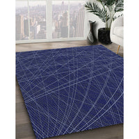 Patterned Royal Blue Rug, pat1827blu