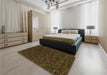 Patterned Oak Brown Rug in a Bedroom, pat1827org