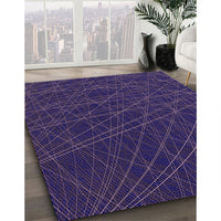 Patterned Midnight Blue Rug, pat1827pur