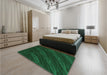 Patterned Black Rug in a Bedroom, pat1828grn