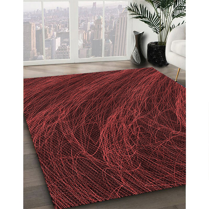 Machine Washable Transitional Red Rug in a Family Room, wshpat1828rd