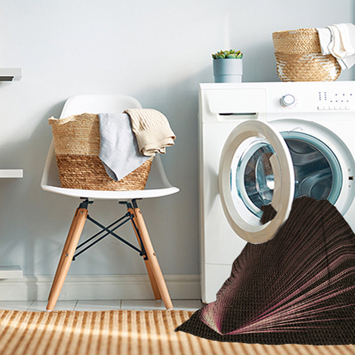 Machine Washable Transitional Black Rug in a Washing Machine, wshpat1829brn