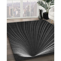 Patterned Black Rug, pat1829gry