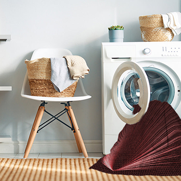 Machine Washable Transitional Chocolate Brown Rug in a Washing Machine, wshpat1829rd