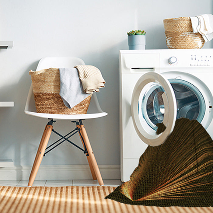 Machine Washable Transitional Black Rug in a Washing Machine, wshpat1829yw