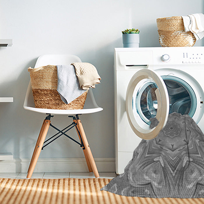 Machine Washable Transitional Dark Gray Rug in a Washing Machine, wshpat183gry