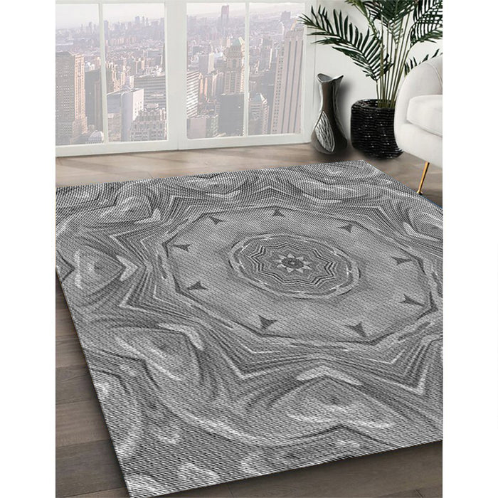 Machine Washable Transitional Dark Gray Rug in a Family Room, wshpat183gry