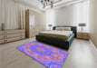 Patterned Purple Rug in a Bedroom, pat183pur