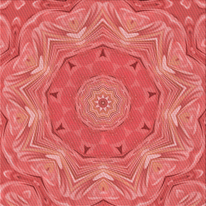 Round Patterned Red Rug, pat183rd