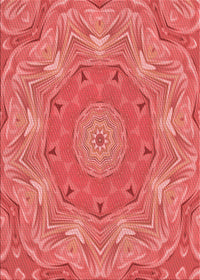 Machine Washable Transitional Red Rug, wshpat183rd