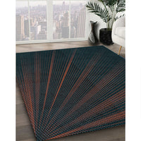 Patterned Midnight Gray Rug, pat1830lblu