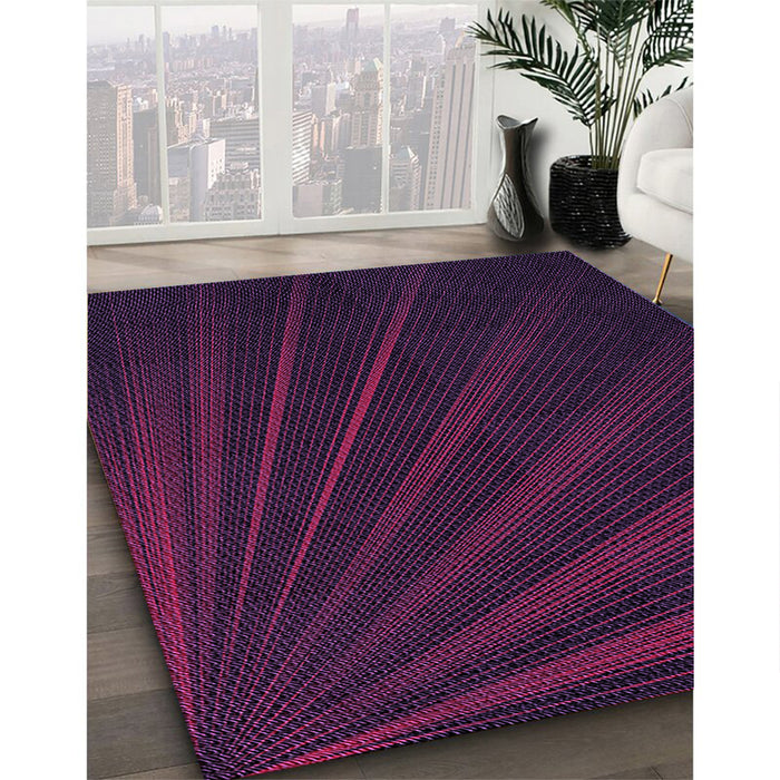 Patterned Dark Magenta Purple Rug in Family Room, pat1830pur