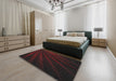 Machine Washable Transitional Black Brown Rug in a Bedroom, wshpat1830