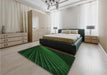 Patterned Green Rug in a Bedroom, pat1831grn