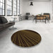 Round Patterned Black Rug in a Office, pat1831org