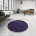 Round Patterned Deep Purple Rug in a Office, pat1831pur