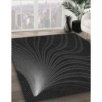 Patterned Black Rug, pat1832gry