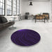 Round Patterned Purple Rug in a Office, pat1832pur