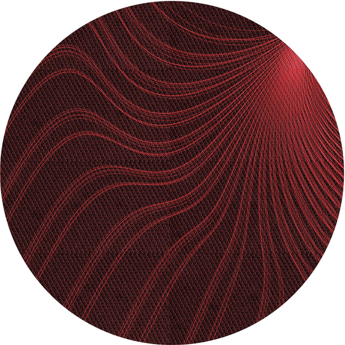 Square Patterned Saffron Red Rug, pat1832rd