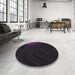 Round Patterned Mid Gray Novelty Rug in a Office, pat1832