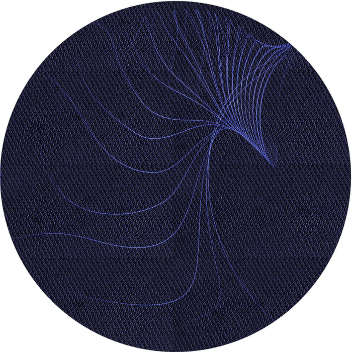 Square Patterned Black Rug, pat1833blu