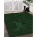 Patterned Deep Emerald Green Rug in Family Room, pat1833grn