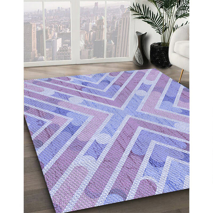 Machine Washable Transitional Purple Rug in a Family Room, wshpat1834blu