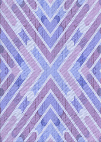 Machine Washable Transitional Purple Rug, wshpat1834blu