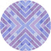 Square Patterned Purple Rug, pat1834blu