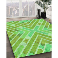 Patterned Emerald Green Rug, pat1834grn