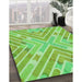 Machine Washable Transitional Emerald Green Rug in a Family Room, wshpat1834grn