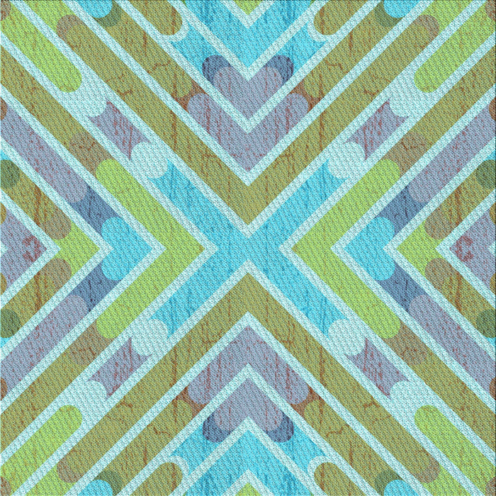 Round Machine Washable Transitional Green Rug, wshpat1834lblu