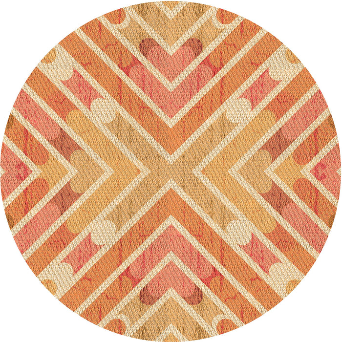 Square Patterned Yellow Orange Rug, pat1834org