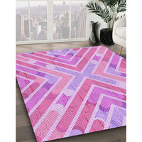 Patterned Pastel Purple Pink Rug, pat1834pur