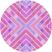 Square Patterned Pastel Purple Pink Rug, pat1834pur