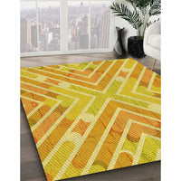 Patterned Bold Yellow Rug, pat1834yw