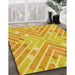 Machine Washable Transitional Bold Yellow Rug in a Family Room, wshpat1834yw