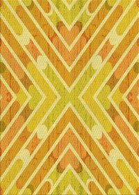 Machine Washable Transitional Bold Yellow Rug, wshpat1834yw