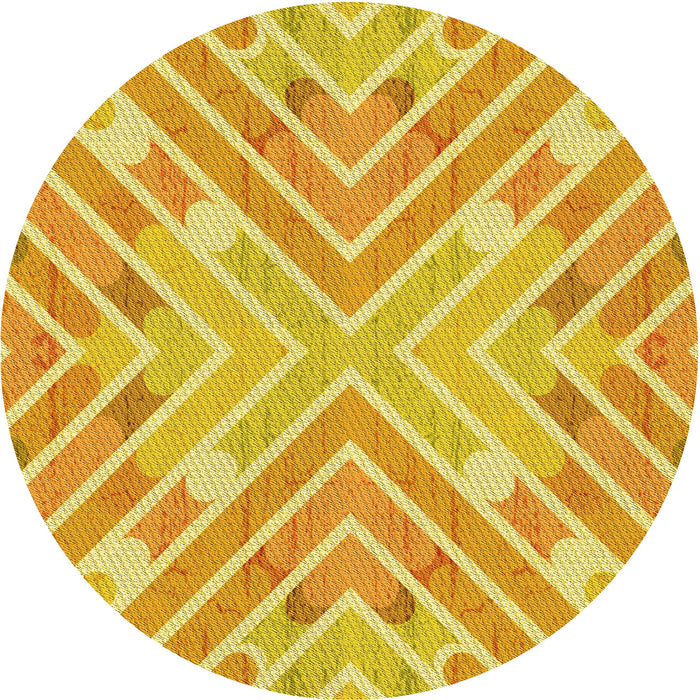 Square Patterned Bold Yellow Rug, pat1834yw