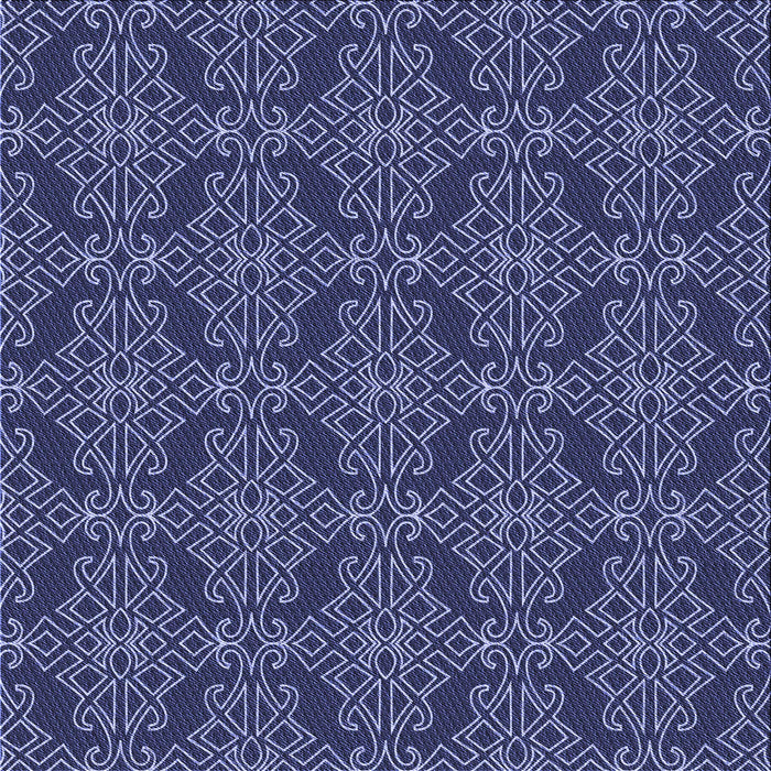 Round Patterned Periwinkle Purple Rug, pat1835blu