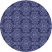 Square Machine Washable Transitional Periwinkle Purple Rug in a Living Room, wshpat1835blu