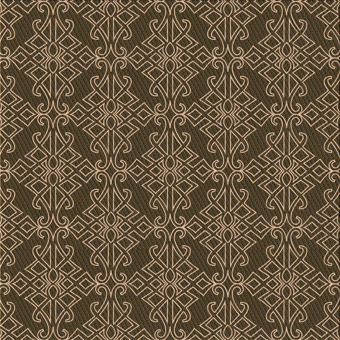 Round Patterned Red Rug, pat1835brn