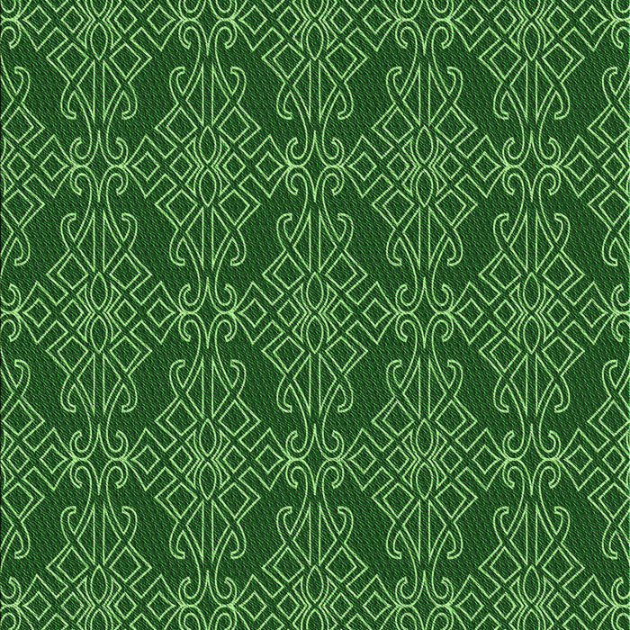 Machine Washable Transitional Deep Emerald Green Rug, wshpat1835grn